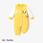 Looney Tunes Baby Boy/Girl Contrast Color Positioning Printed Romper Yellow
