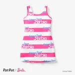 Barbie Toddler/Kid Girl Valentine's Day Letter and Heart Allover Print Dress PinkyWhite