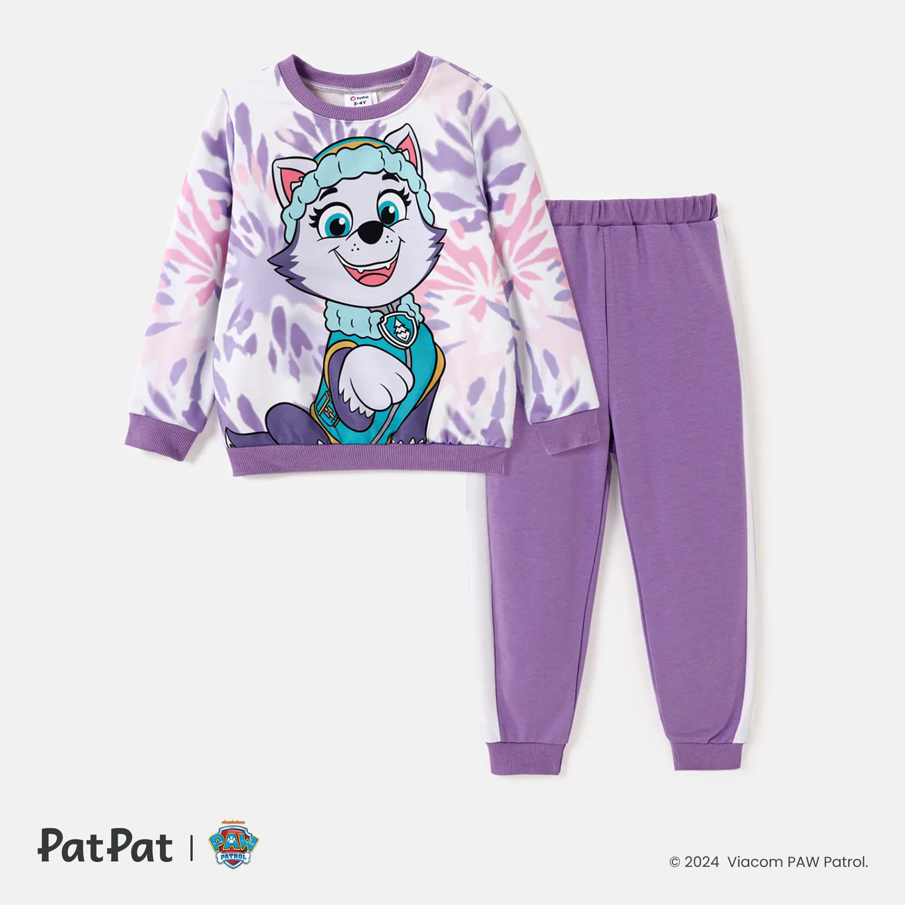PAW Patrol 2pcs Toddler Girl/Boy Character Print Pullover Sweatshirt and Pants Set  Purple big image 1