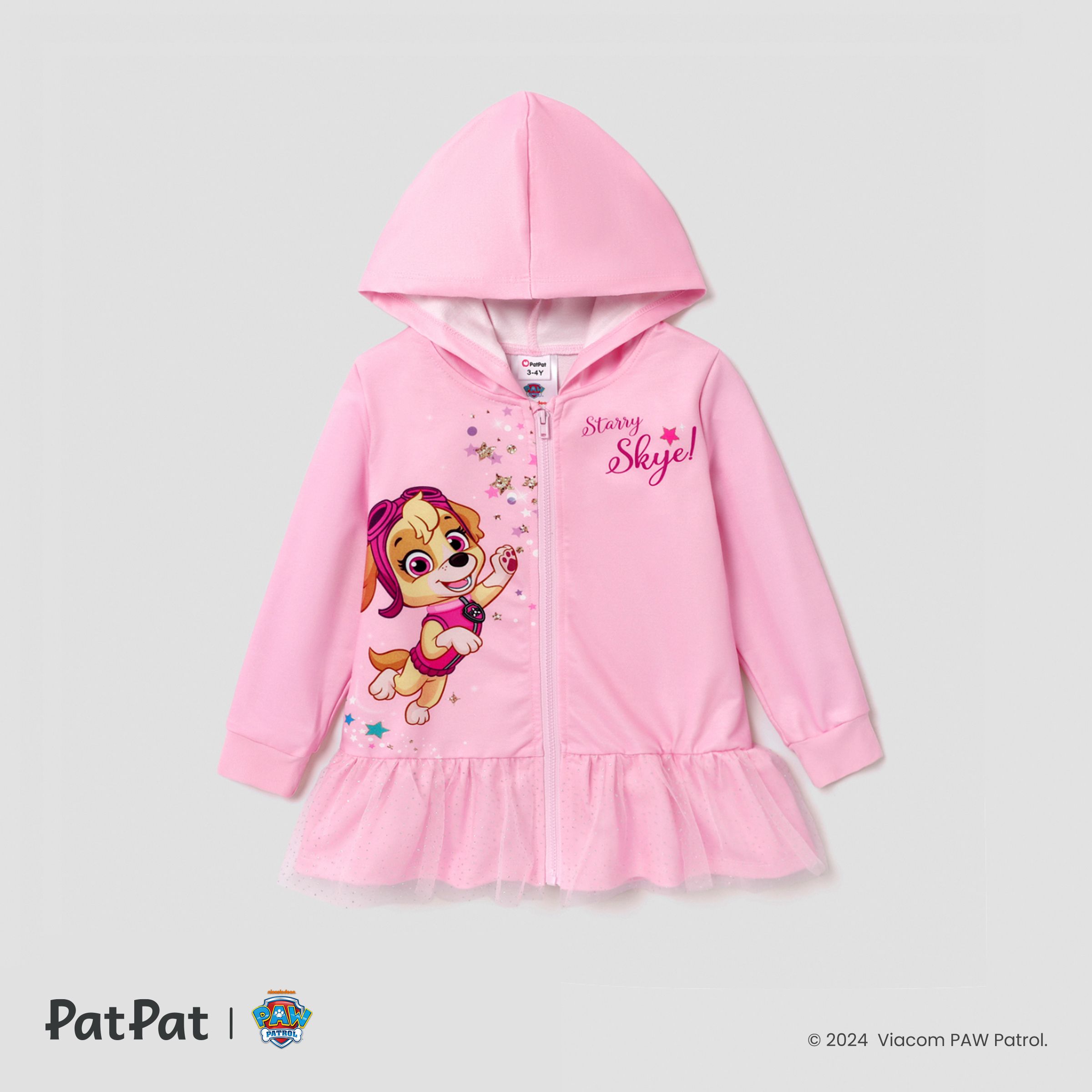 PAW Patrol Toddler Girl Character Print Hooded Jacket or Mesh Flutter-sleeve Sweatshirt or Colorful 