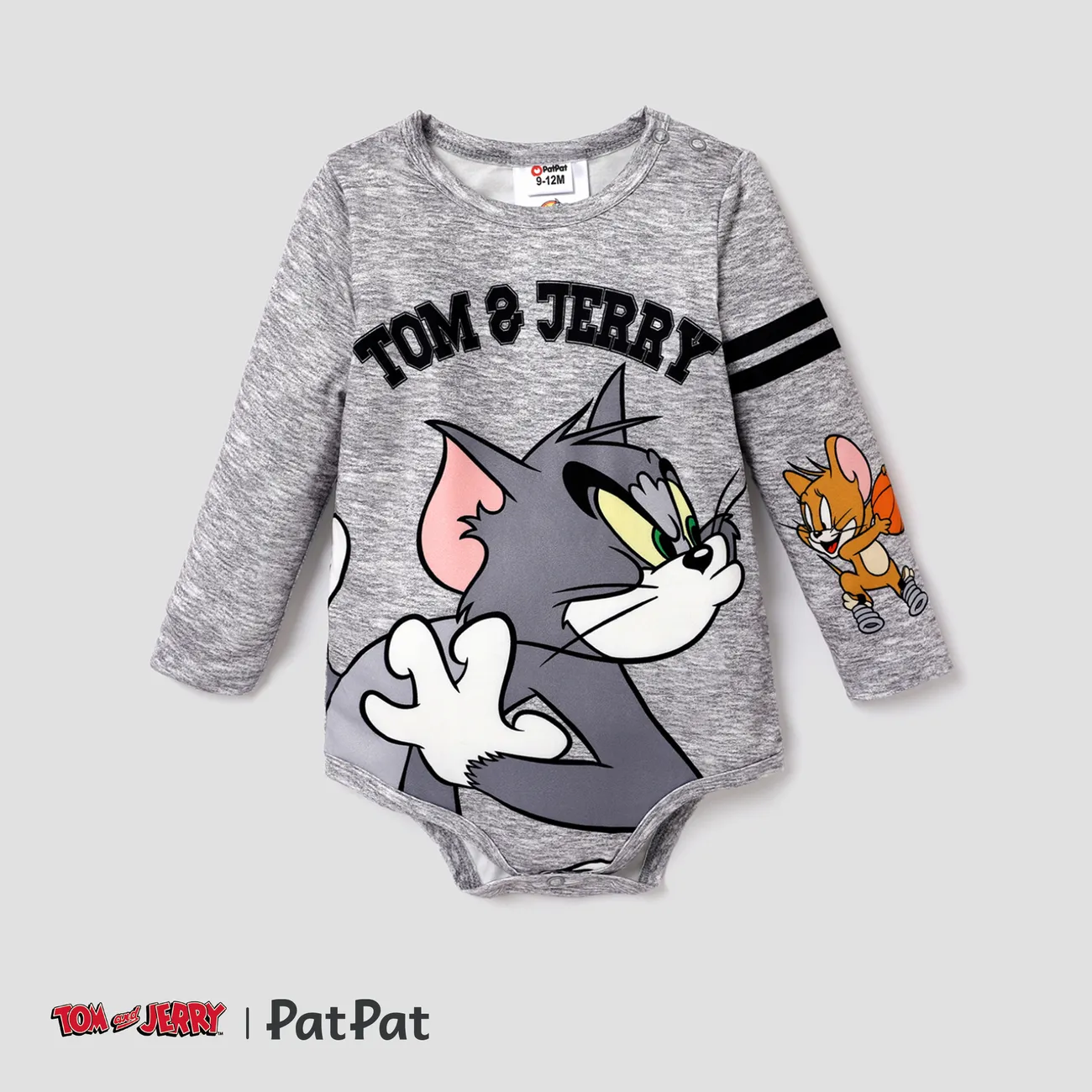 Tom and Jerry Baby Boy Character Print Long-sleeve Bodysuit