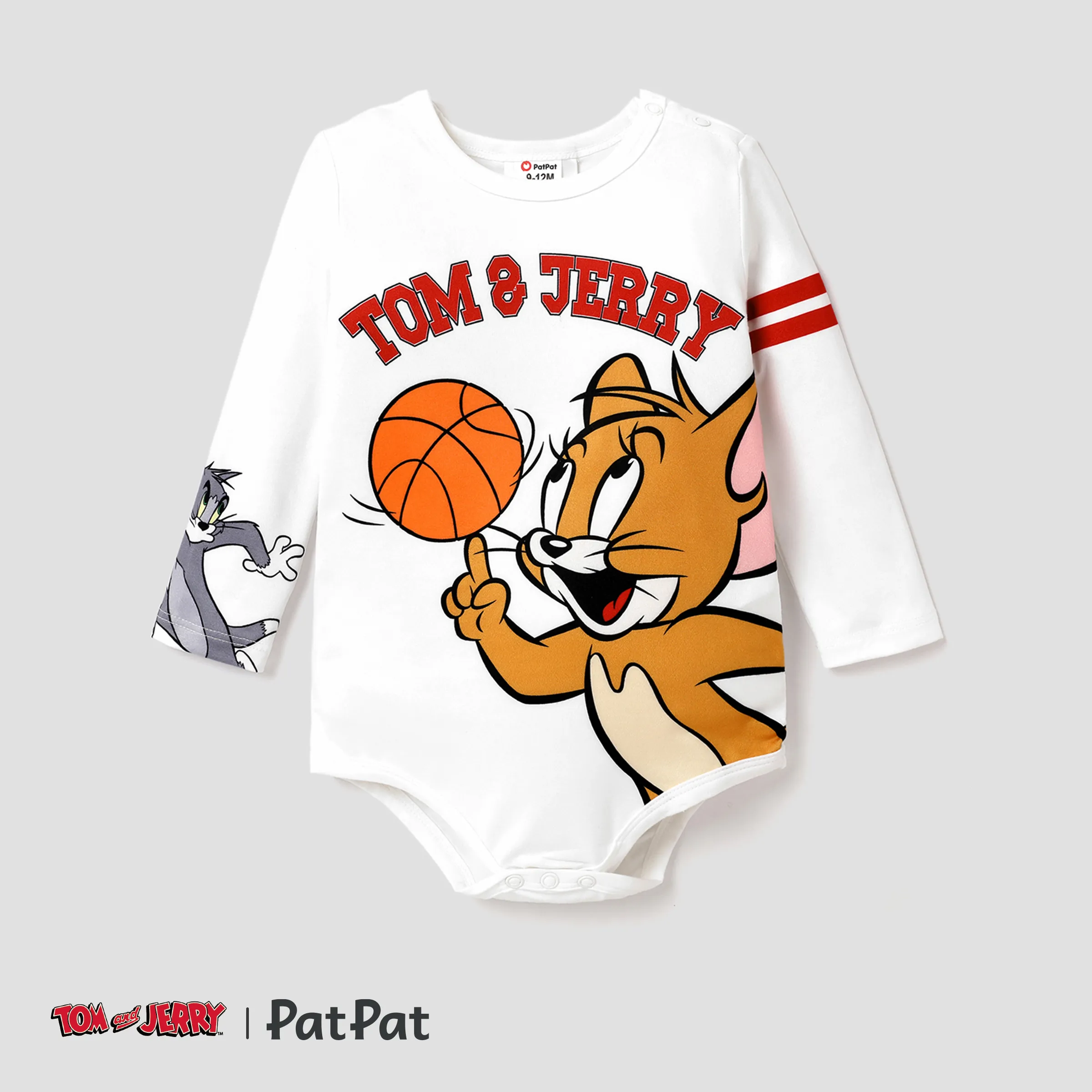Tom and Jerry Baby Boy Character Print Long-sleeve Bodysuit
