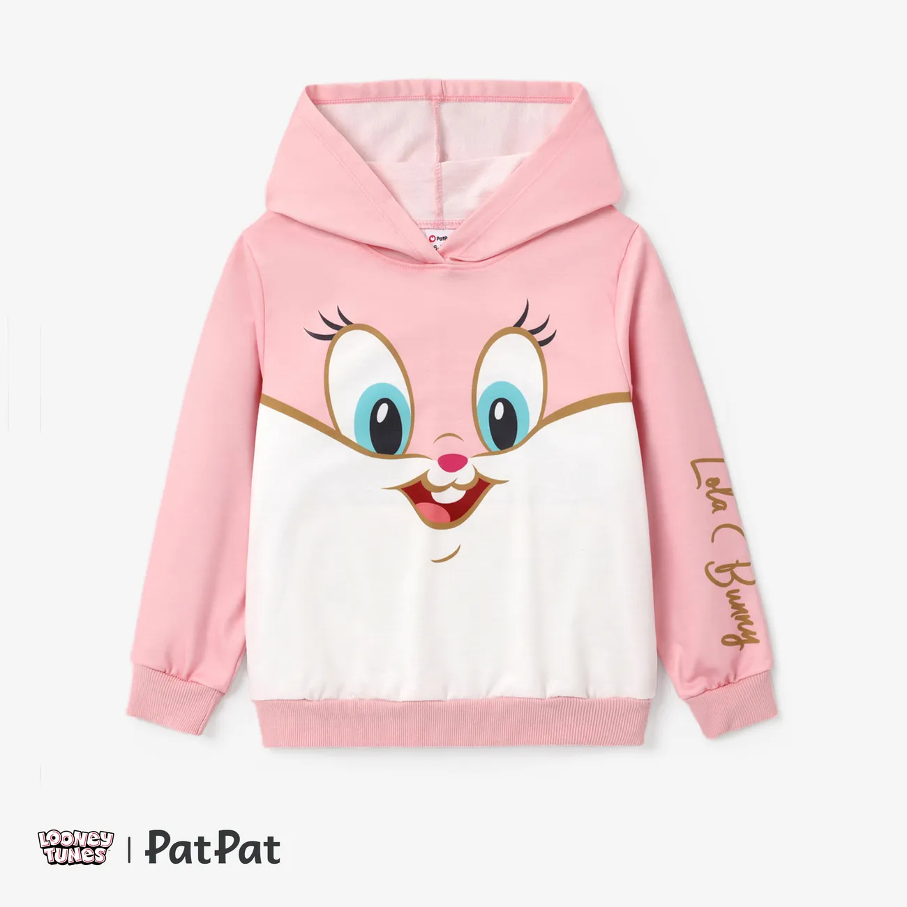 Looney Tunes Páscoa Unissexo Com capuz Infantil Sweatshirt Rosa big image 1