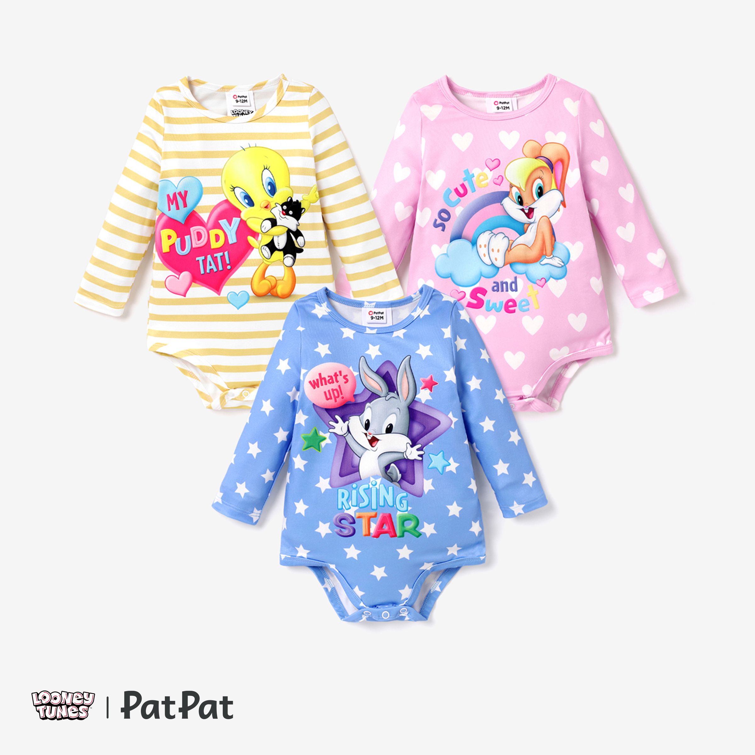 Looney Tunes Baby Boy/Girl Character Print Long-sleeve Bodysuit