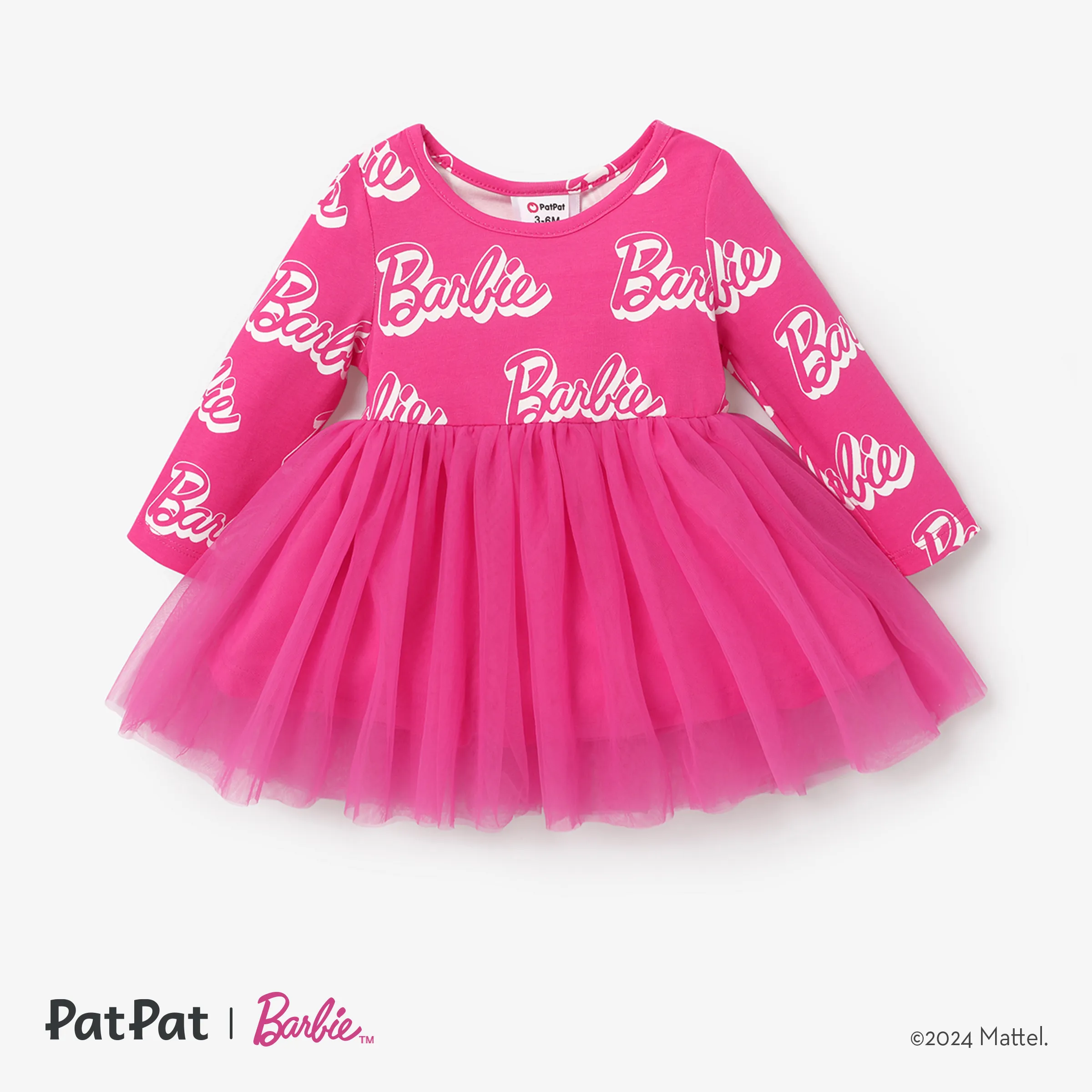 Barbie Baby Girl 95% CottonLetter Print Robe En Maille