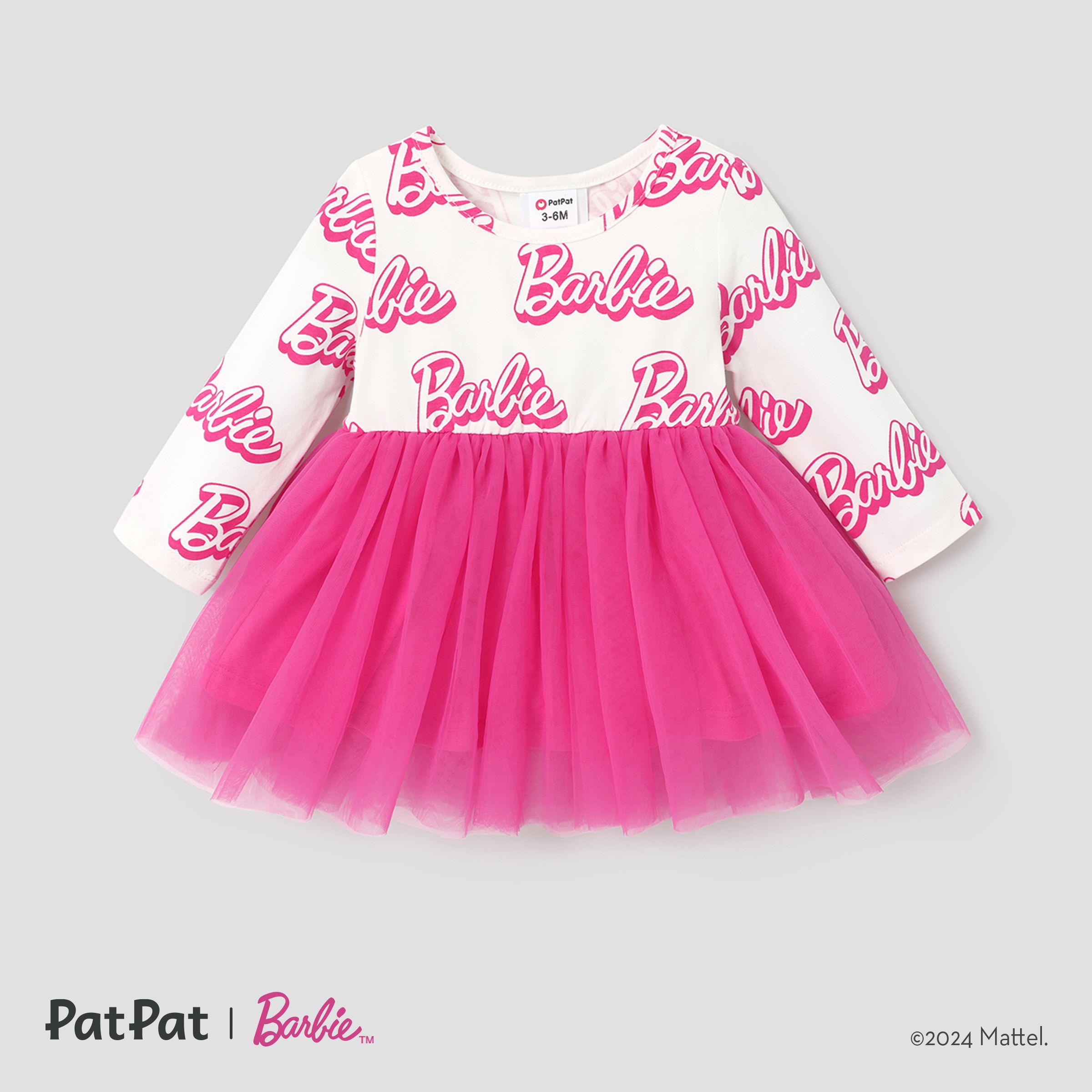 Barbie Baby Girl 95% CottonLetter Print Robe En Maille