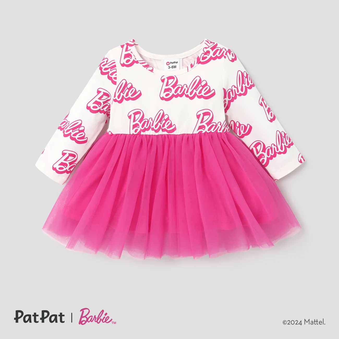 Barbie Baby Girl Cotton Letter Print Sesh Tutu Skirt  White big image 1