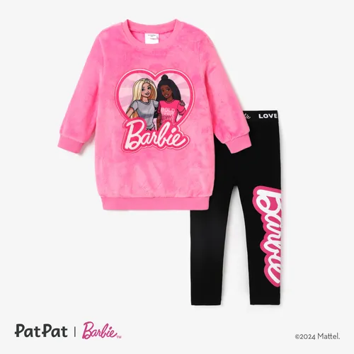 Barbie Blusa de manga larga bordada de felpa o leggings ajustados