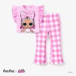 L.O.L. SURPRISE!Toddler Girls Mother's Day 2pcs Character Print Tee and Checker Print Pants Set Pink