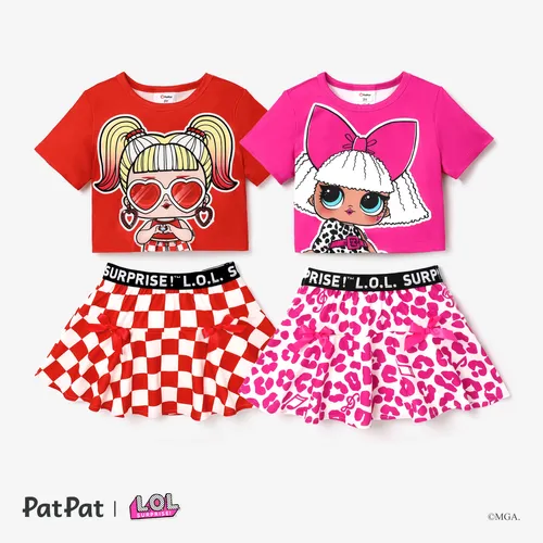 L.O.L. SURPRISE! Toddler Girl/Kid Girl Graphic Print Short-sleeve Tee and Skirt
