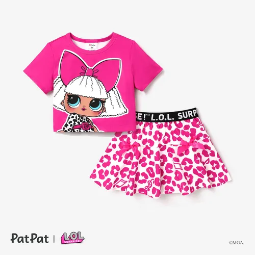 L.O.L. SURPRISE! Toddler Girl/Kid Girl Graphic Print Short-sleeve Tee and Skirt