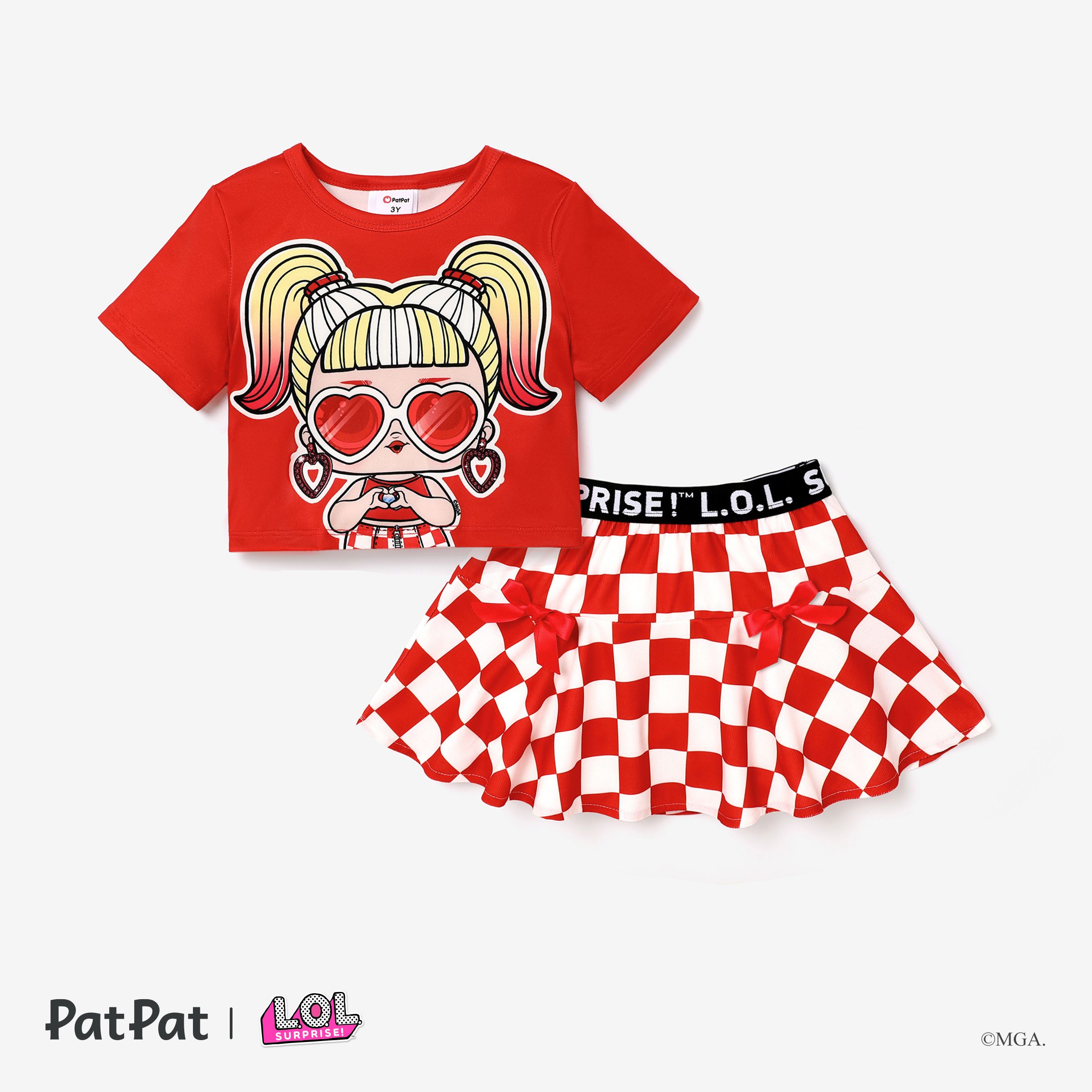 L.O.L. SURPRISE ! Enfant En Bas âge Fille/Kid Girl Graphic Print T-shirt à Manches Courtes Et Jupe