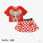 L.O.L. SURPRISE! Toddler Girl/Kid Girl Graphic Print Short-sleeve Tee and Skirt REDWHITE