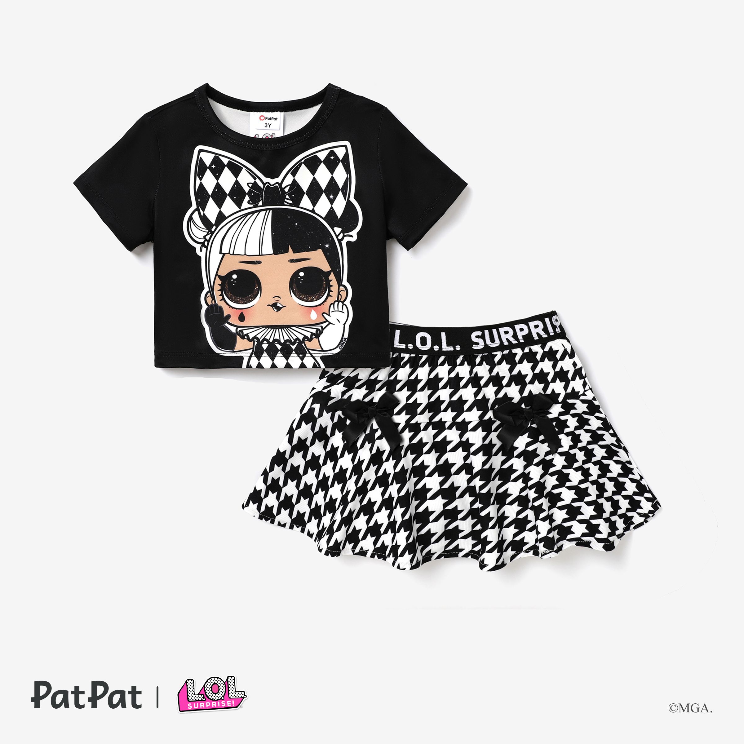 L.O.L. SURPRISE! Toddler Girl/Kid Girl Graphic Print Short-sleeve Tee And Skirt