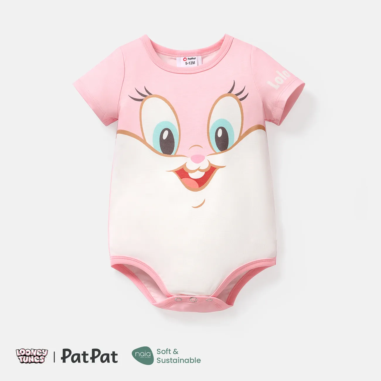 Looney Tunes Ostern Baby Mädchen Tiere Lässig Kurzärmelig Strampler rosa big image 1