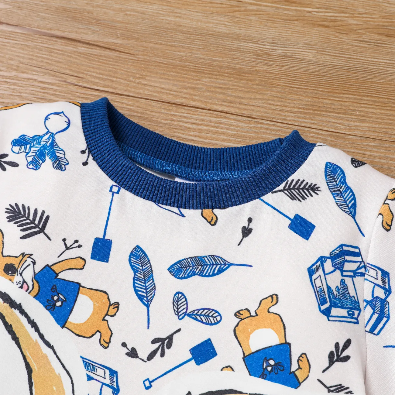 Ostern 2 Stück Kleinkinder Jungen Löcher Kindlich Hase T-Shirt-Sets Denim Blue big image 1