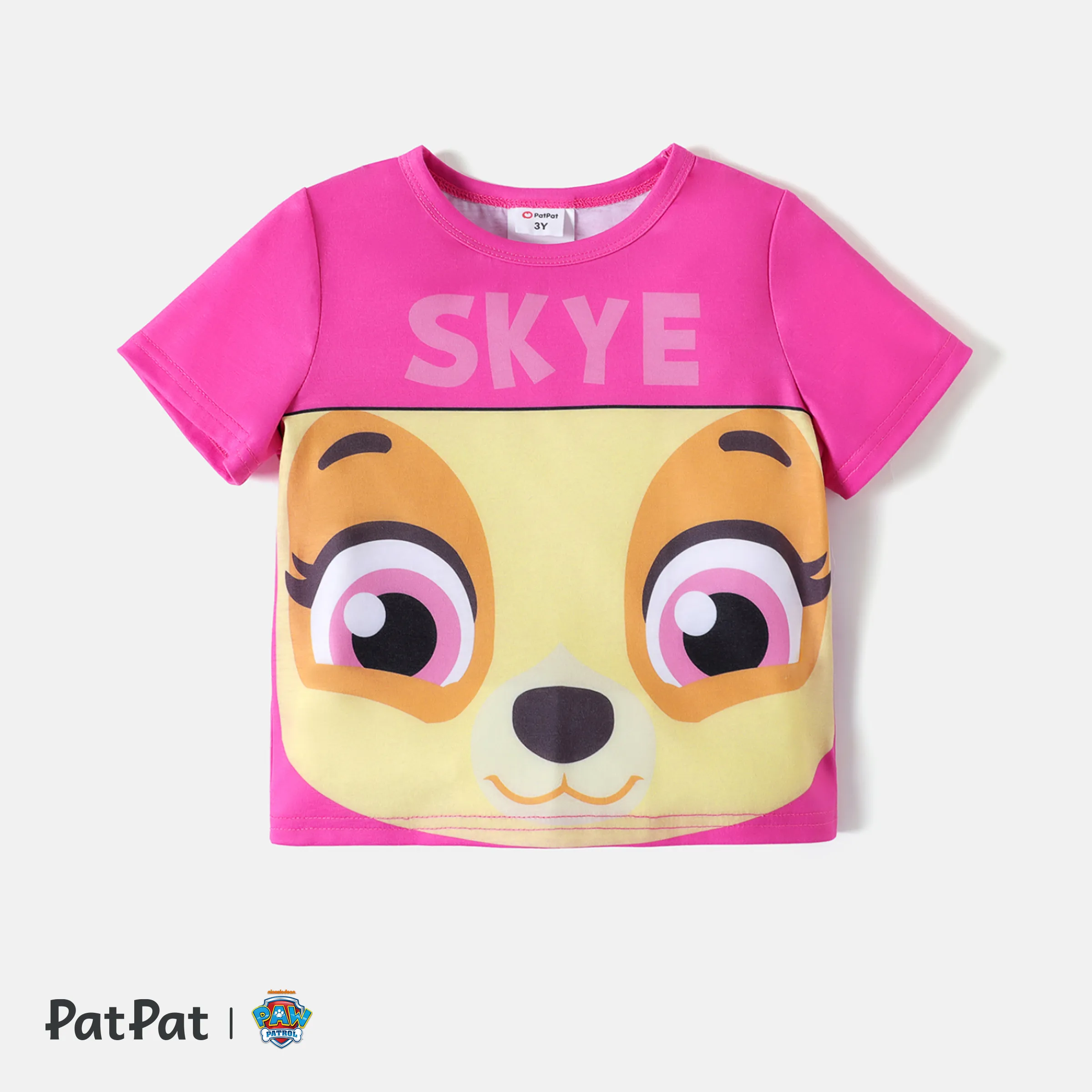 PAW Patrol 1pc  Chase/Marshall/Skye/Rubble/Everest/Liberty Toddler Girl/Boy Cute Character Print T-shirt Hot Pink