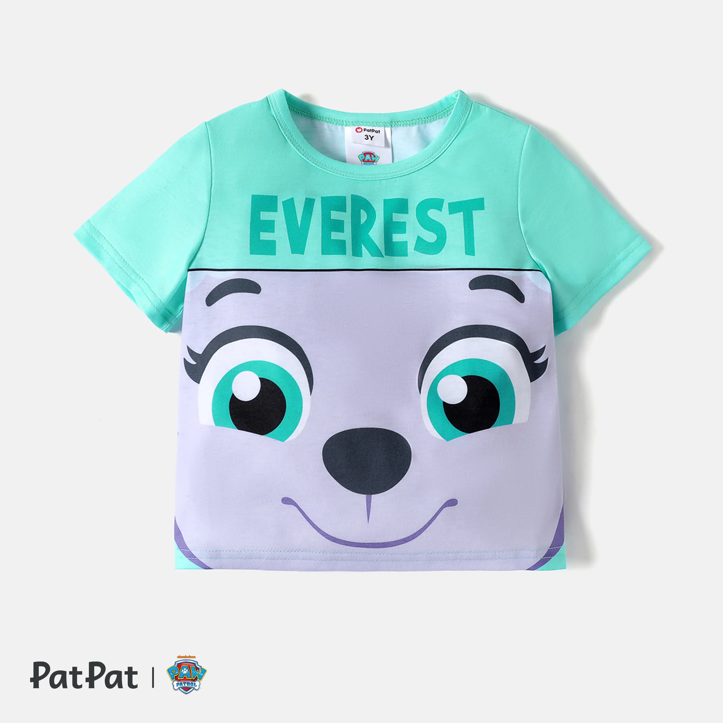PAW Patrol 1pc  Chase/Marshall/Skye/Rubble/Everest/Liberty Toddler Girl/Boy Cute Character Print T-shirt Light Green