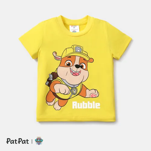 PAW Patrol 1pc  Chase/Marshall/Skye/Rubble/Everest/Liberty Toddler Girl/Boy Cute Character Print T-shirt Brilliant yellow