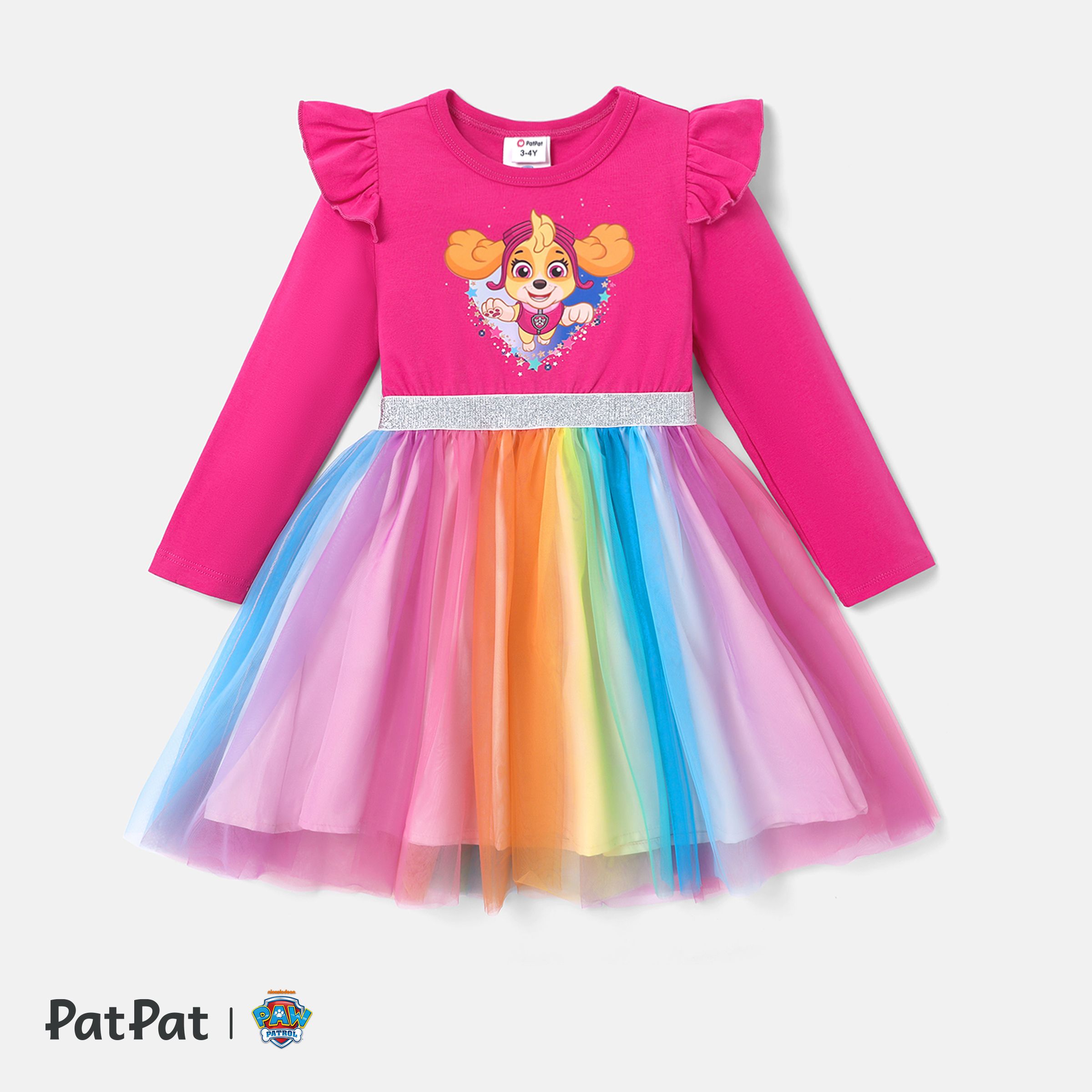 PAW Patrol Toddler Girl Character Print Flutter-sleeve Dress