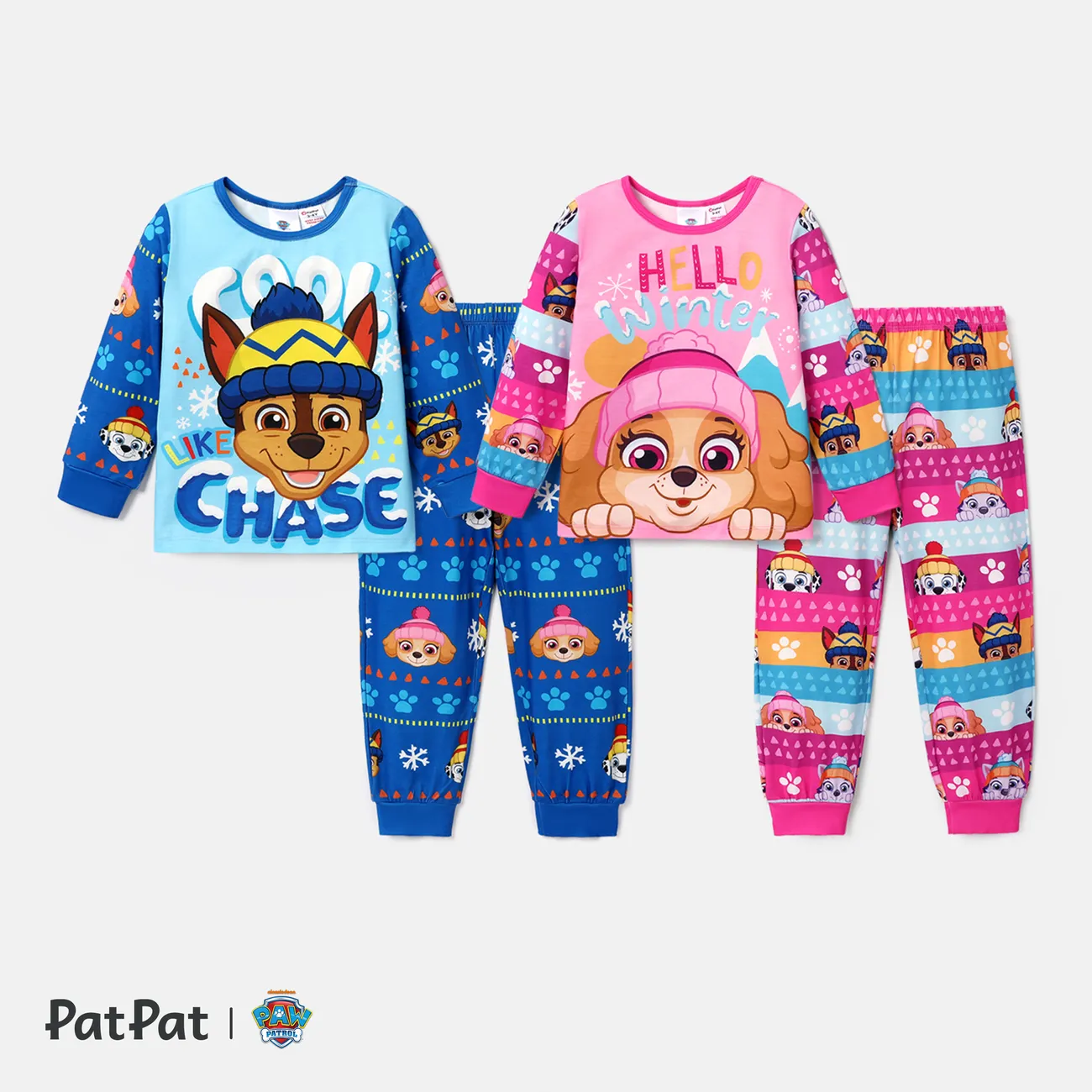 La Pat’ Patrouille 2 pièces Enfant en bas âge Unisexe Enfantin Pyjamas Rose big image 1