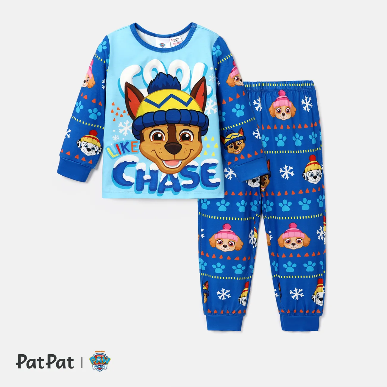 PAW Patrol 2pcs Toddler Girl/Boy Skye Chase Long-sleeve Pajamas Sets (Flame Resistant)