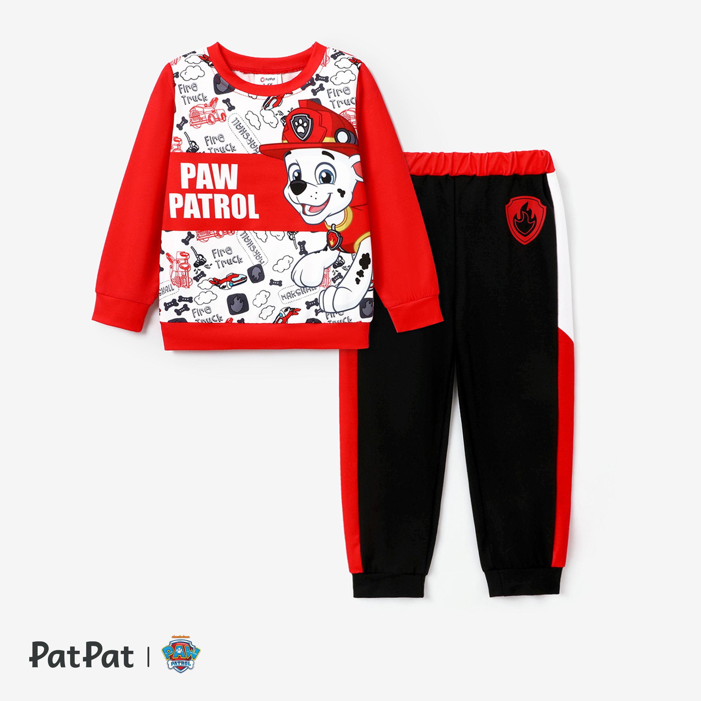 PAW Patrol 2pcs Toddler Girl/Boy Character Print Pullover Sweatshirt And Pants Set