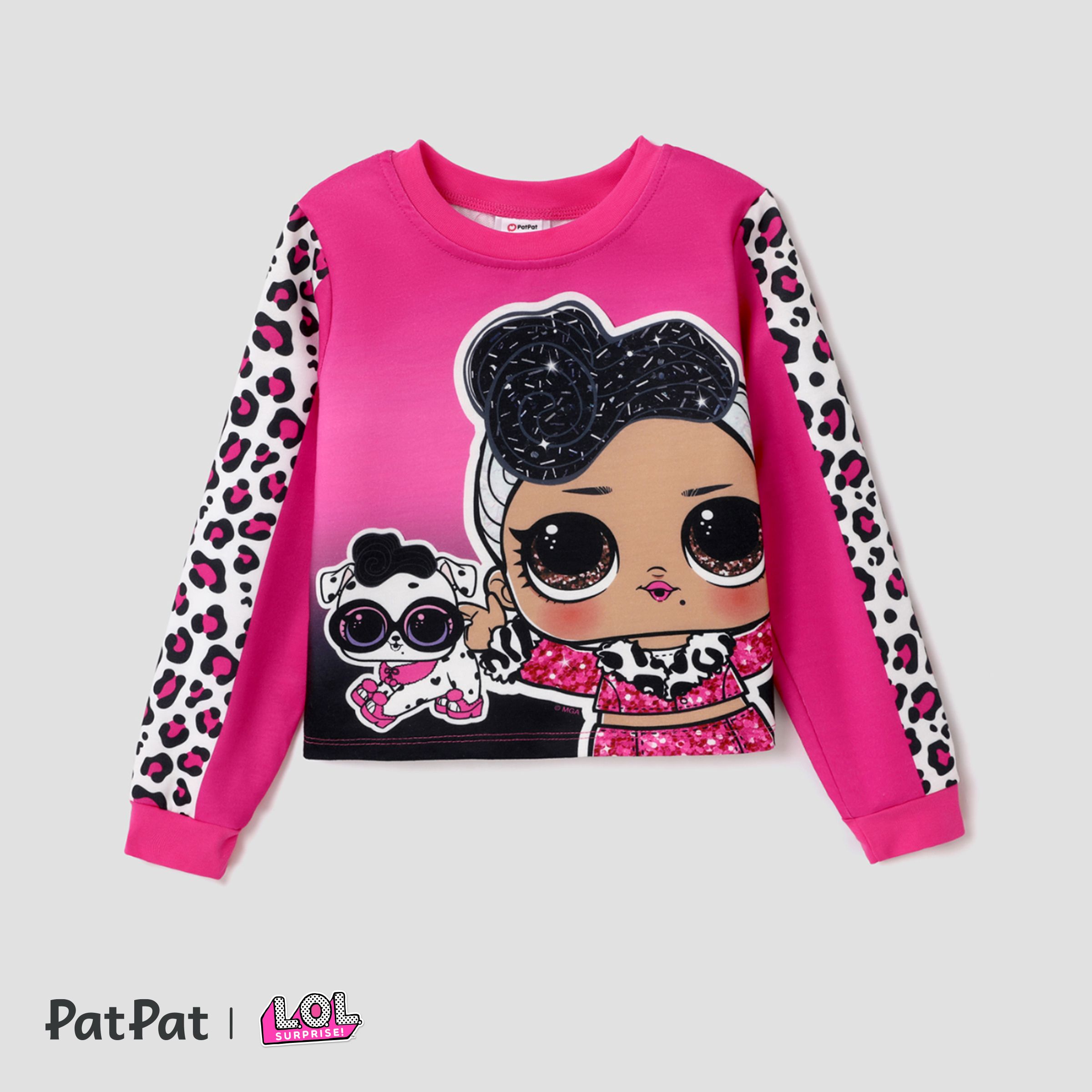 L.O.L. SURPRISE! Kid Girl Character Print Pullover Crop Top/Sweatshirt