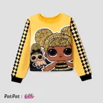L.O.L. SURPRISE! Kid Girl Character Print Pullover Crop Top/Sweatshirt Yellow