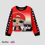 L.O.L. SURPRISE! Kid Girl Character Print Pullover Crop Top/Sweatshirt Red