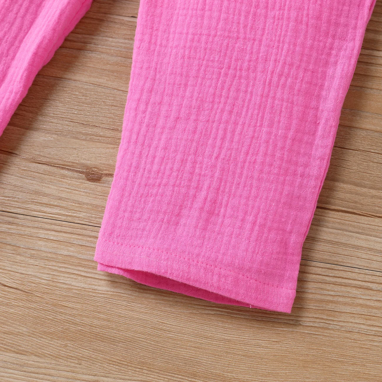 Toddler Girls Sweet  Hanging Strap Design Pink Cotton Romper  Pink big image 1