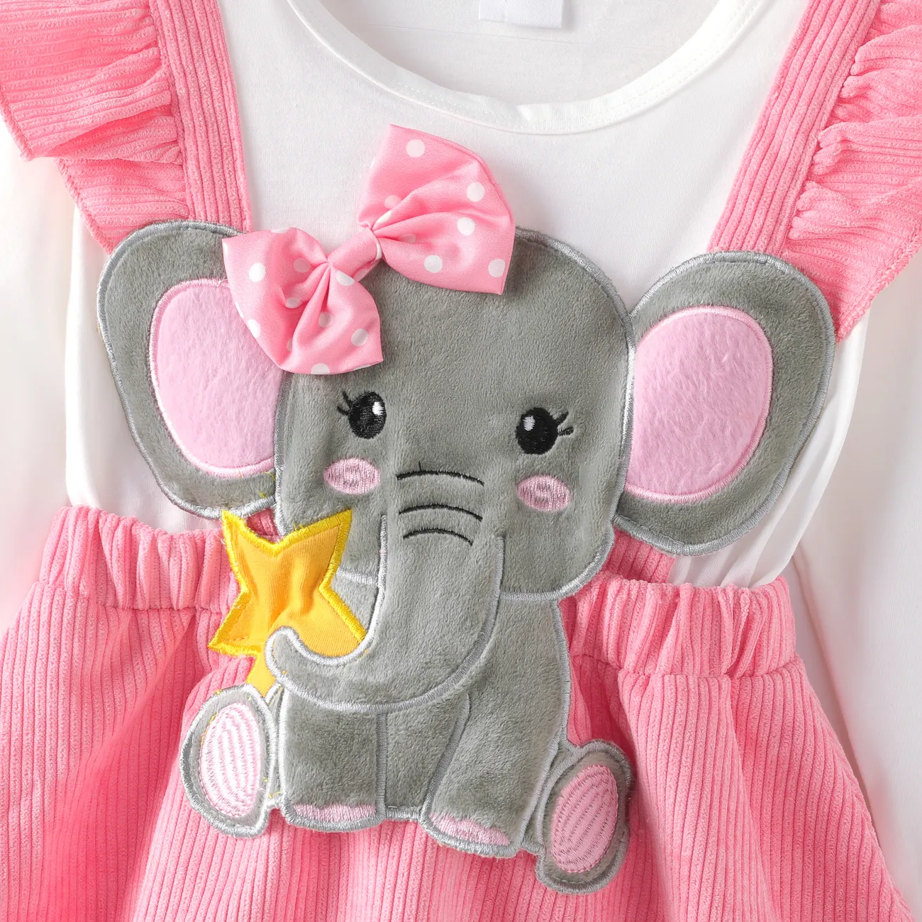 小童 女 立體造型 童趣 大象 連衣裙 粉色 big image 1