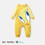 Looney Tunes Baby Boy/Girl Cartoon Animal Print Striped Long-sleeve Naia™ Jumpsuit yellowwhite