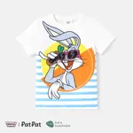 Looney Tunes Kid Girl/Boy Naia™ Character & Stripe Print Short-sleeve Tee White