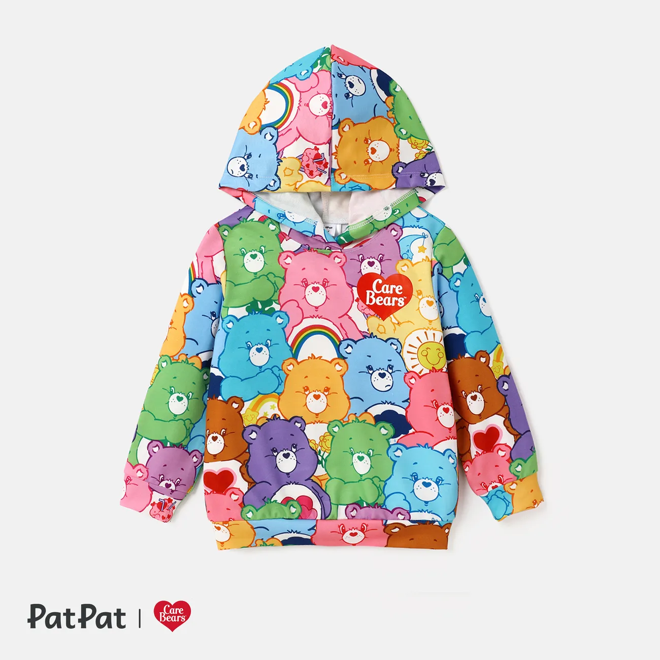 Care Bears Toddler Girl/Boy Naia™ Allover Bear Print Long-sleeve Hoodie  Colorful big image 1
