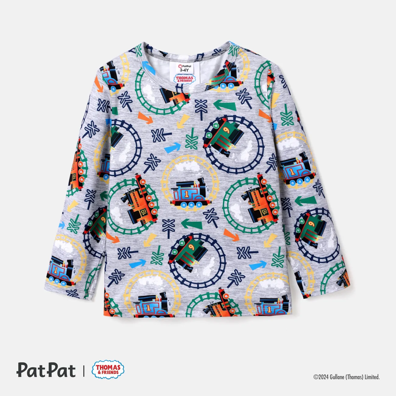 Thomas & Friends Digital Print Toddler Boy Long-sleeve T-Shirt WARMGREY big image 1