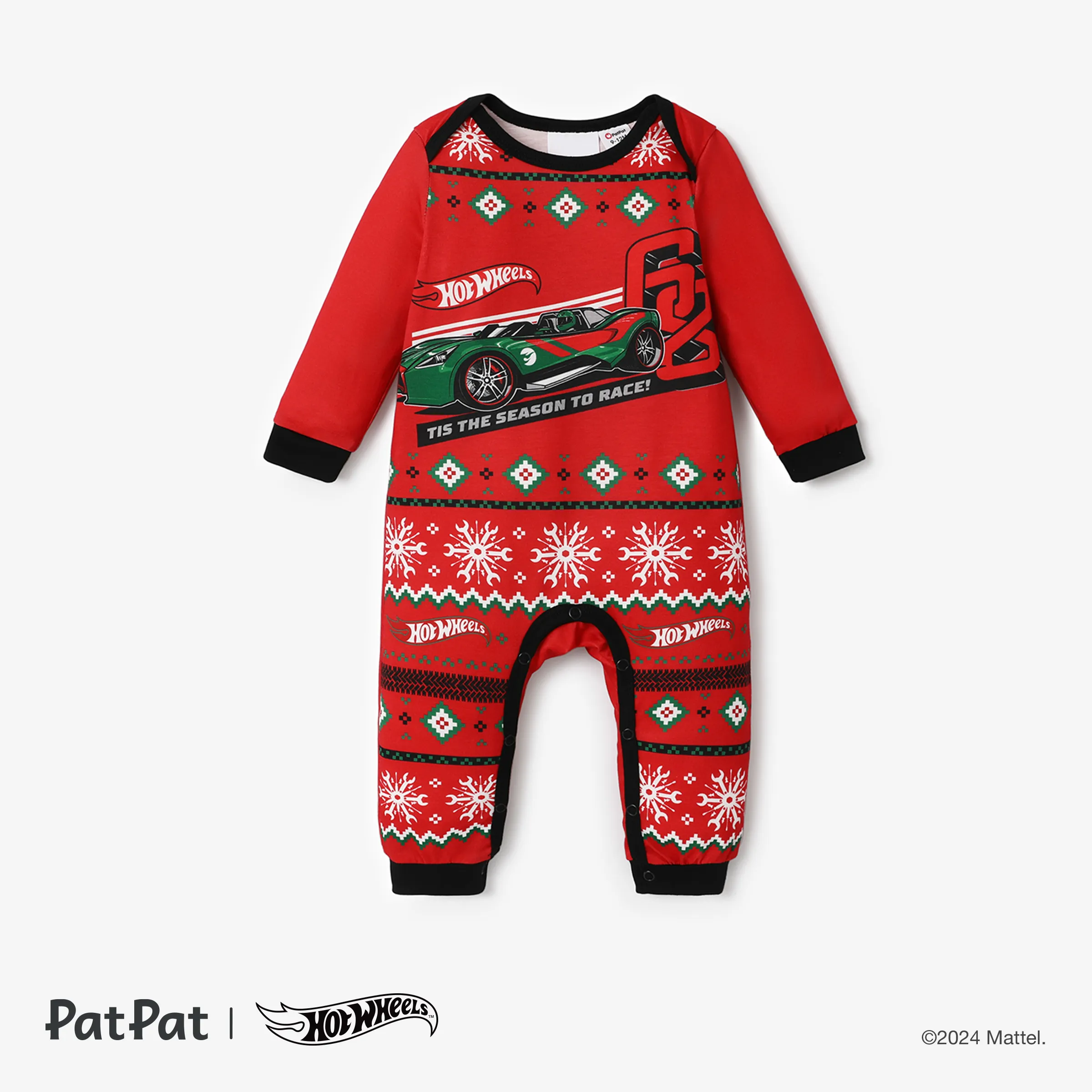 Hot Wheels Christmas Family Matching Vehicle Race Car Print Pajamas Sets (Flame Resistant)