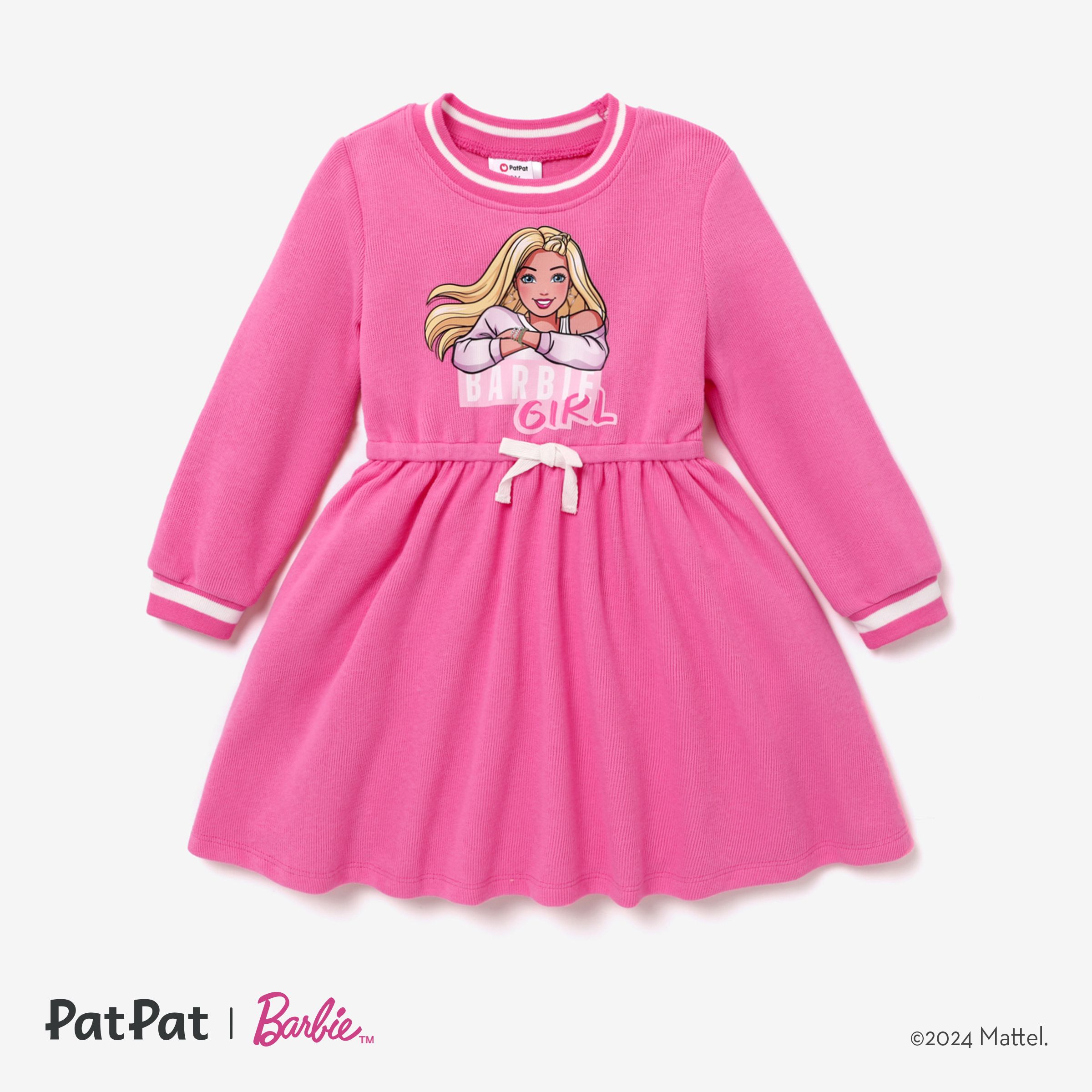 Barbie Toddler/Kids Girl Character Print Long-sleeve Dresses