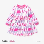 Barbie Toddler/Kids Girl Character Print Long-sleeve Dresses  Pink