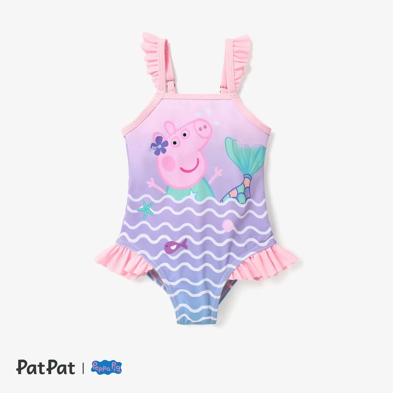 Peppa Pig Baby/Toddler Girl Ocean Mermaid Swimsuit Colorful big image 1
