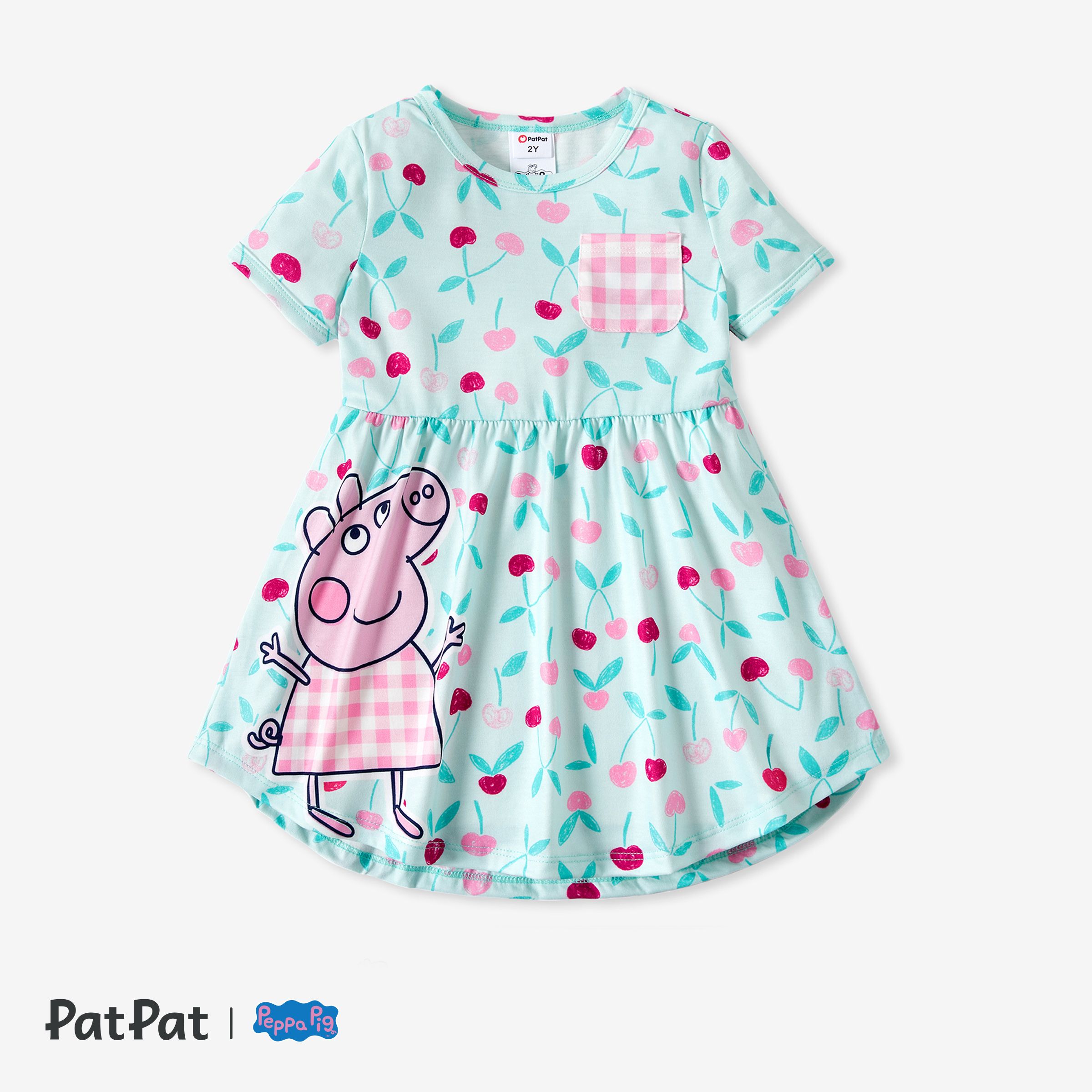 Peppa Pig Toddler Girl Summer Fruit/Grid/Stripe Pattern Dress