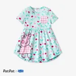 Peppa Pig Toddler Girl Summer Fruit/Grid/Stripe Pattern Dress
 Green