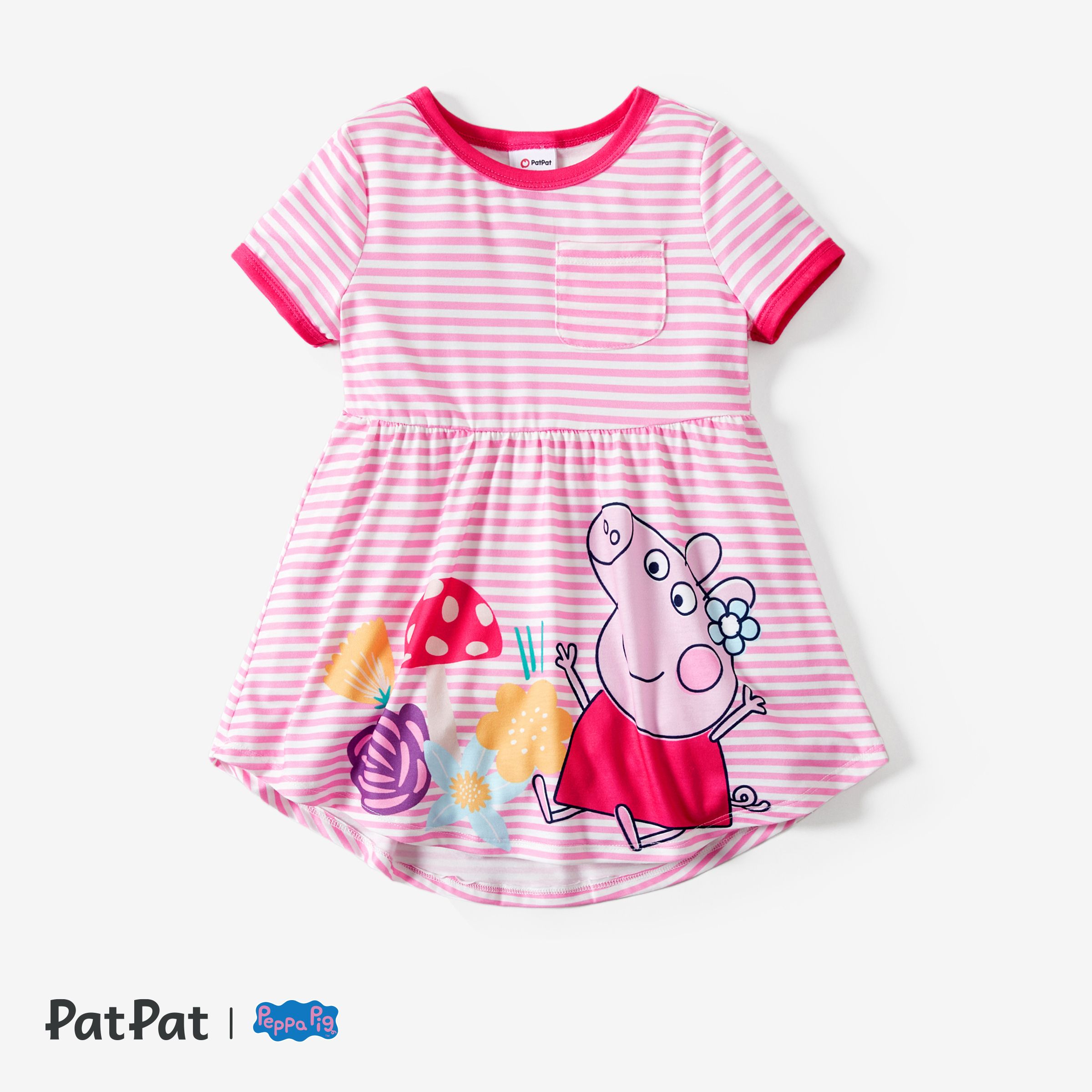 Peppa Pig Toddler Girl Summer Fruit/Grid/Stripe Pattern Dress