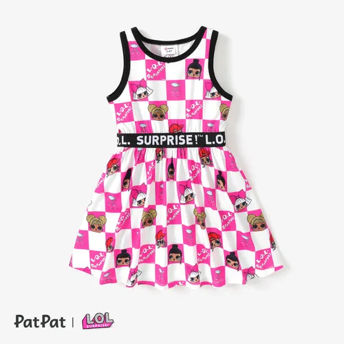 PAW Patrol Little Girl Web Gradient Pattern Sleeveless Dress or Checkerboard All-over Pattern Dress