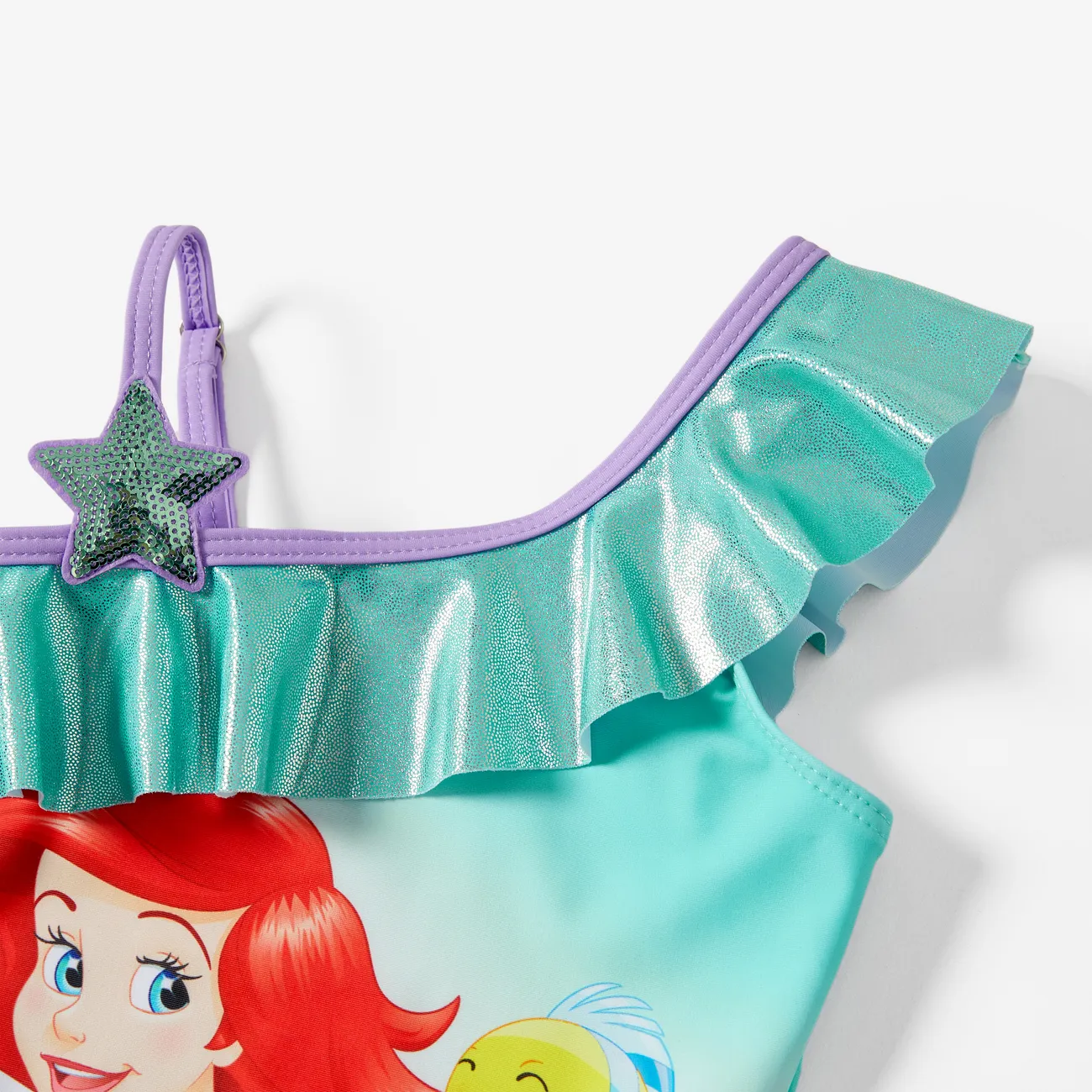 Disney Princess Pascua Chica Volantes Infantil Trajes de baño Verde big image 1