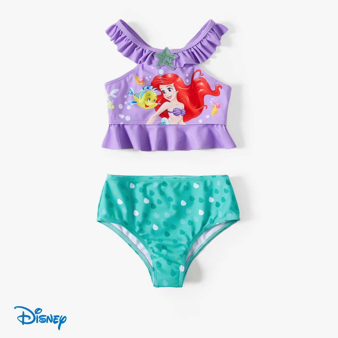 Disney Princess Páscoa Menina Extremidades franzidas Infantil Fatos de banho Azul big image 1