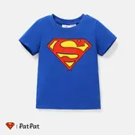 Justice League Toddler Boy Logo Print Short-sleeve Cotton Tee Blue