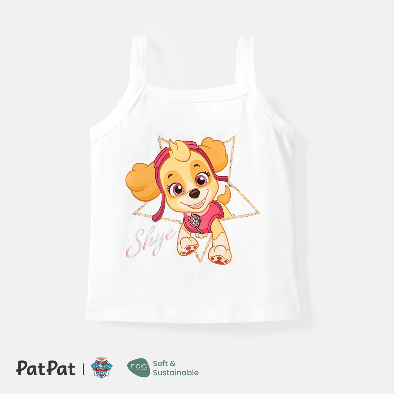 Patrulha Canina Criança Menina Manga cava Bonito Cão T-shirt sem mangas Branco big image 1