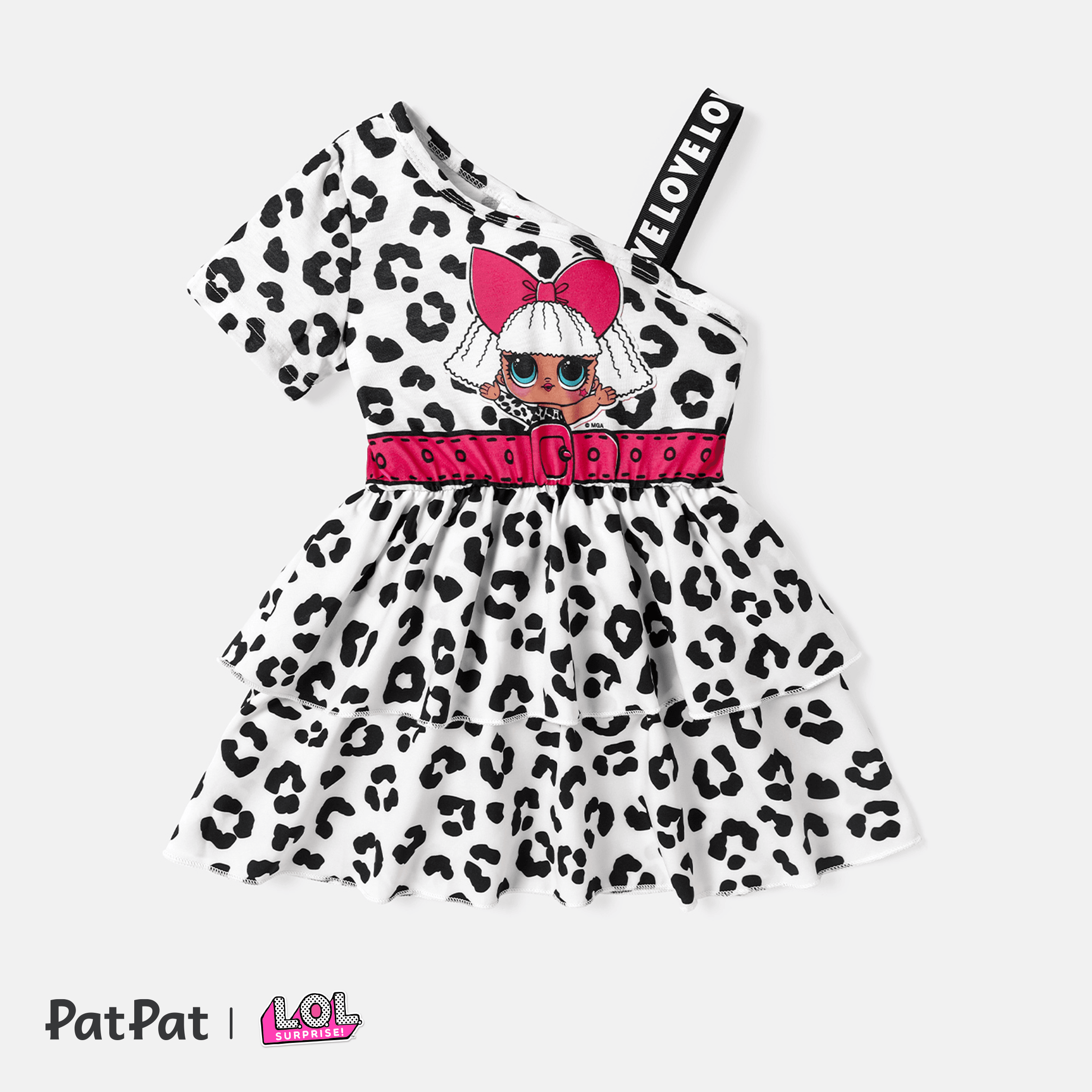 L.O.L. Surprise! Toddler Girl Leopard Print One Shoulder Dress