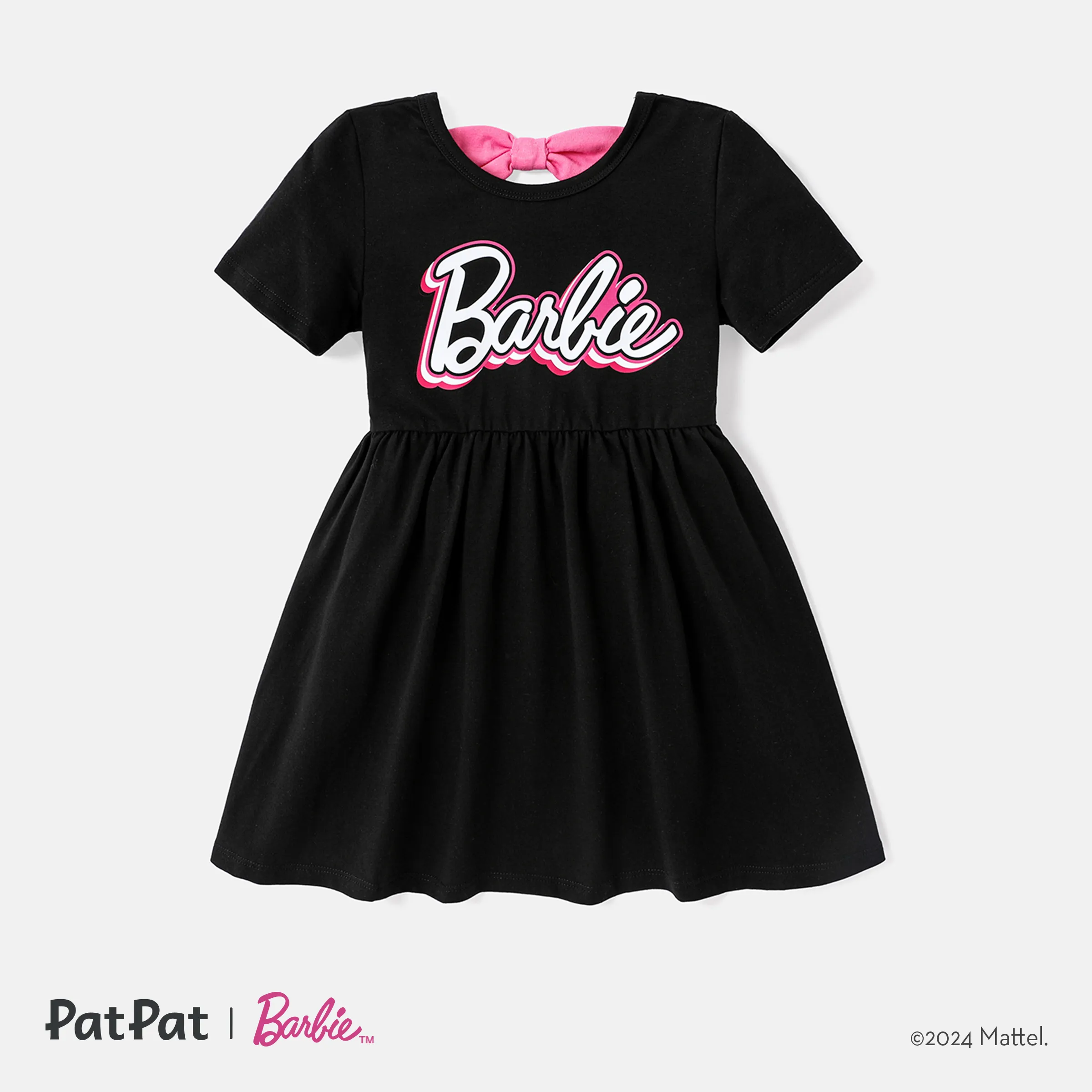 Barbie Toddler/Kid Girl Back Bowknot Design Cotton Short-sleeve Dress